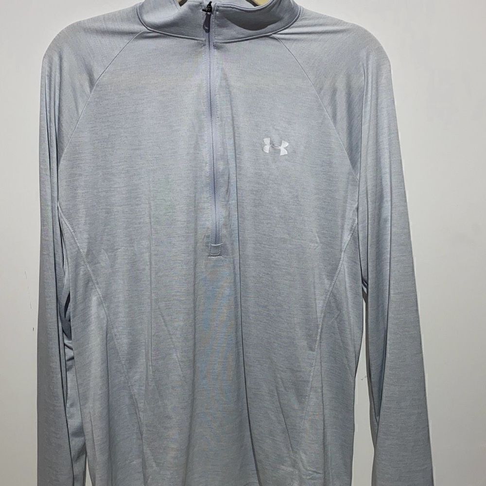 Under Armour Men's Activewear 1/4 Zip Long Sleeve pullover shirt Gray Size XL